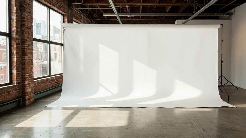Interior view of the Brooklyn studio's daylight room and cyc wall